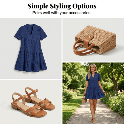 Luna Lace Dress | Lightweight, Eyelet Detailing - Hartwella