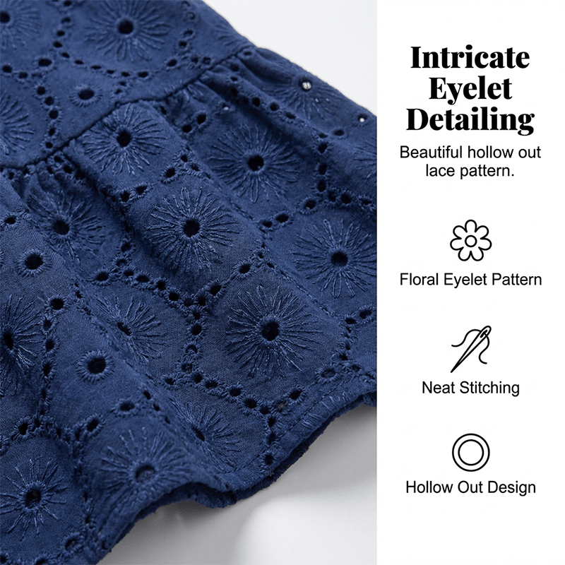Luna Lace Dress | Lightweight, Eyelet Detailing - Hartwella