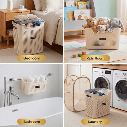 Luna Laundry Basket System | 4-Piece Space-Saving Set - Hartwella