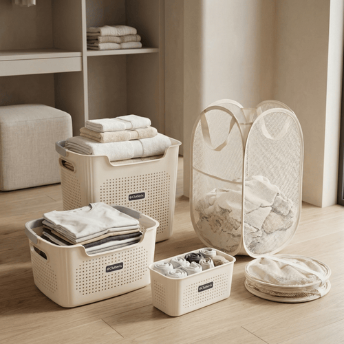 Luna Laundry Basket System | 4-Piece Space-Saving Set - Hartwella