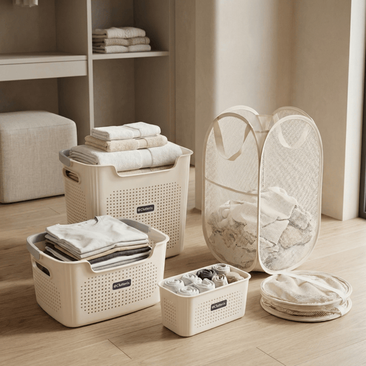 Luna Laundry Basket System | 4-Piece Space-Saving Set - Hartwella