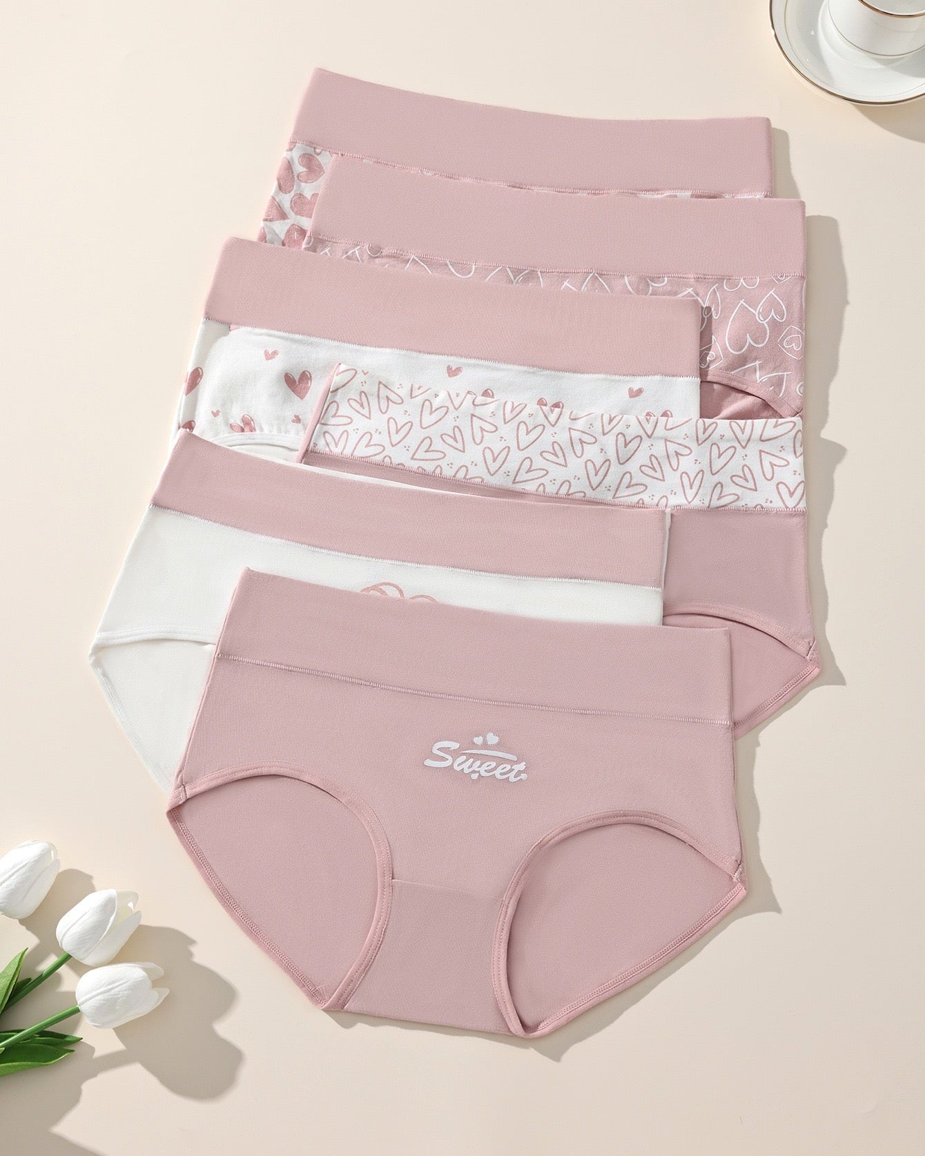 Luna Love Panties | Soft Cotton, High Rise Design, Full Coverage (6 Pack) - Hartwella