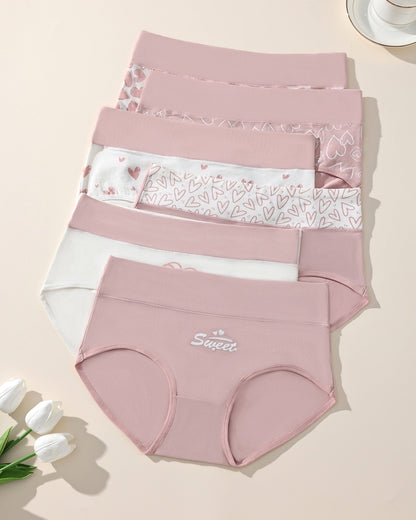 Luna Love Panties | Soft Cotton, High Rise Design, Full Coverage (6 Pack) - Hartwella