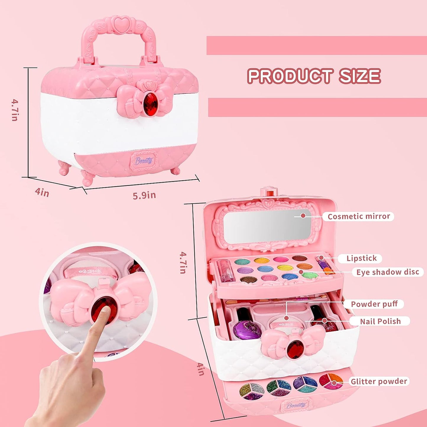 Luna Makeup Kit | Non - Toxic, Washable Play Set - Hartwella