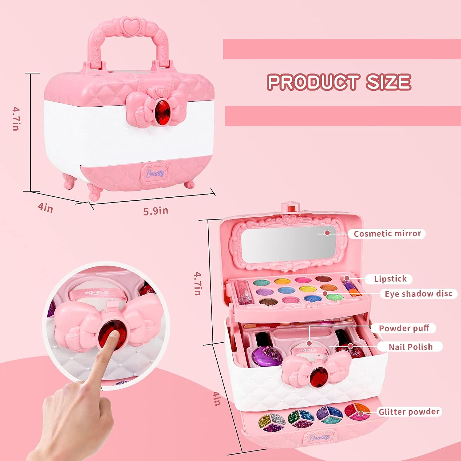 Luna Makeup Kit | Non - Toxic, Washable Play Set - Hartwella