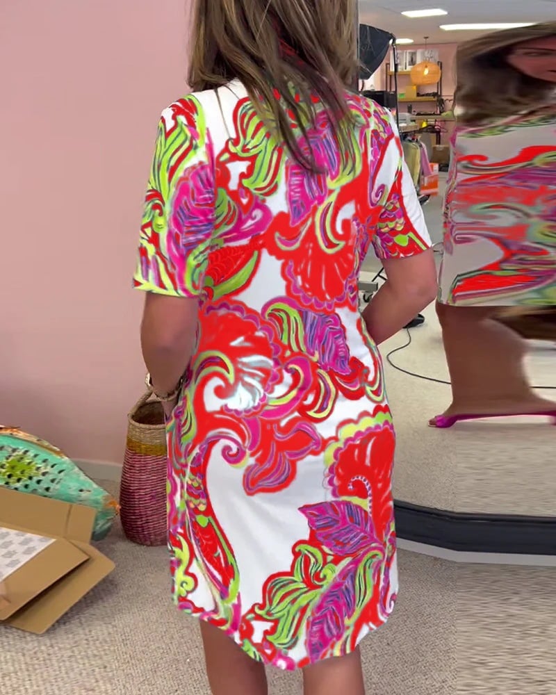 Luna Midi Dress | Vibrant Print, Lightweight Polyester - Hartwella