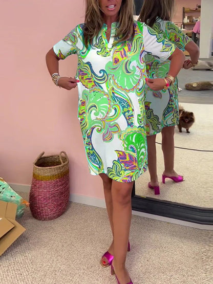 Luna Midi Dress | Vibrant Print, Lightweight Polyester - Hartwella