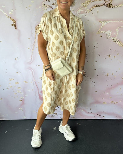 Luna Printed Shirt Dress | Comfortable Loose Fit - Hartwella