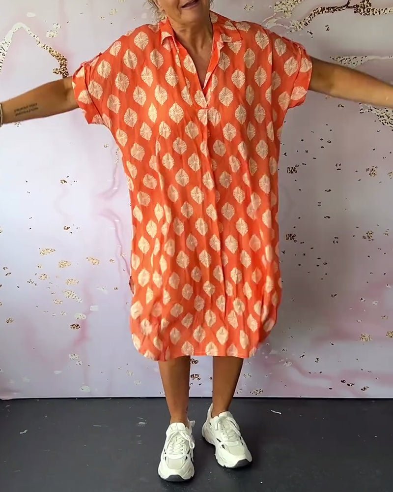 Luna Printed Shirt Dress | Comfortable Loose Fit - Hartwella