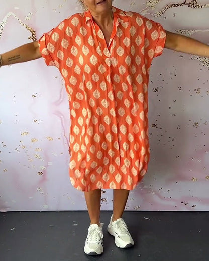 Luna Printed Shirt Dress | Comfortable Loose Fit - Hartwella