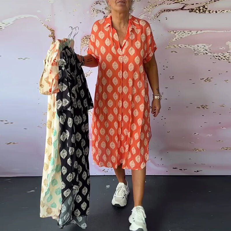 Luna Printed Shirt Dress | Comfortable Loose Fit - Hartwella