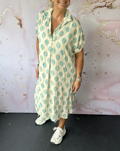 Luna Printed Shirt Dress | Comfortable Loose Fit - Hartwella