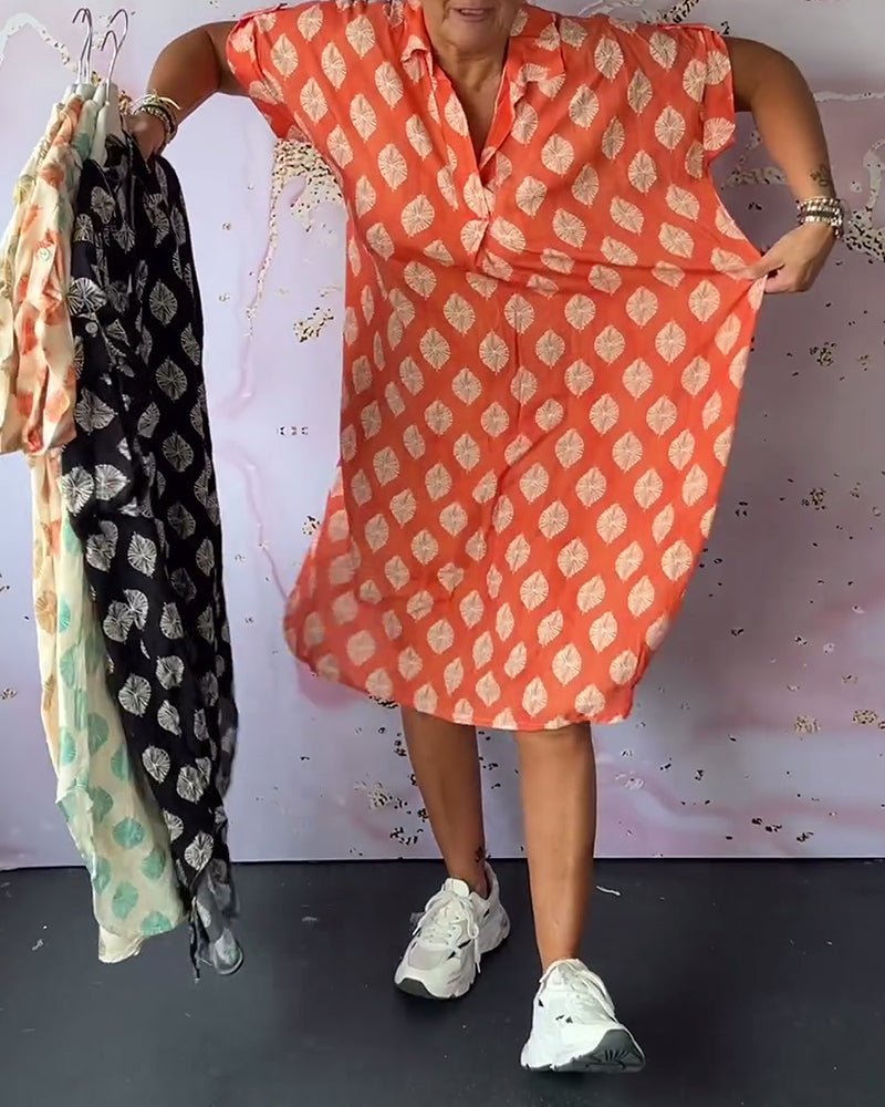 Luna Printed Shirt Dress | Comfortable Loose Fit - Hartwella