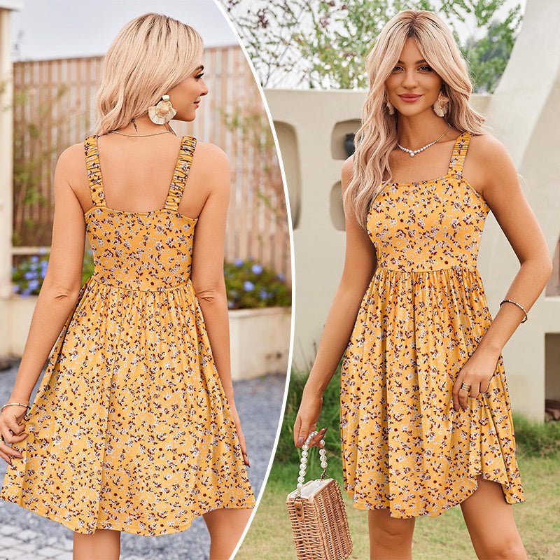 Luna Summer Dress | Floral Print with Pockets - Hartwella