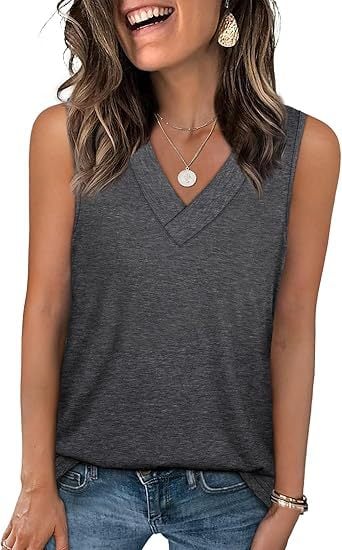 Luna White Tank Top for Women | Soft, Sleeveless V - Neck, Casual Fit - Hartwella