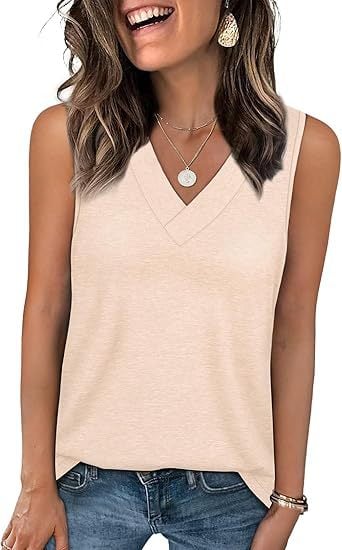 Luna White Tank Top for Women | Soft, Sleeveless V - Neck, Casual Fit - Hartwella
