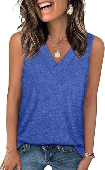 Luna White Tank Top for Women | Soft, Sleeveless V - Neck, Casual Fit - Hartwella