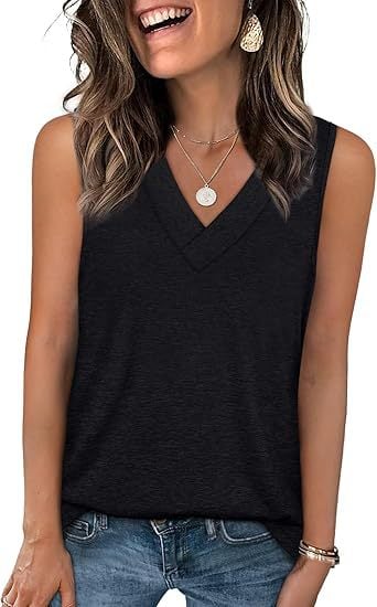 Luna White Tank Top for Women | Soft, Sleeveless V - Neck, Casual Fit - Hartwella
