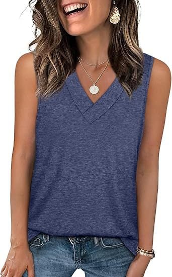 Luna White Tank Top for Women | Soft, Sleeveless V - Neck, Casual Fit - Hartwella