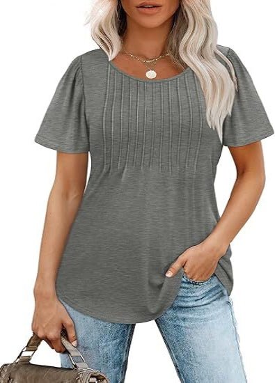 Luna Women's Top | Pleated Short Sleeve Casual Going Out Top - Hartwella