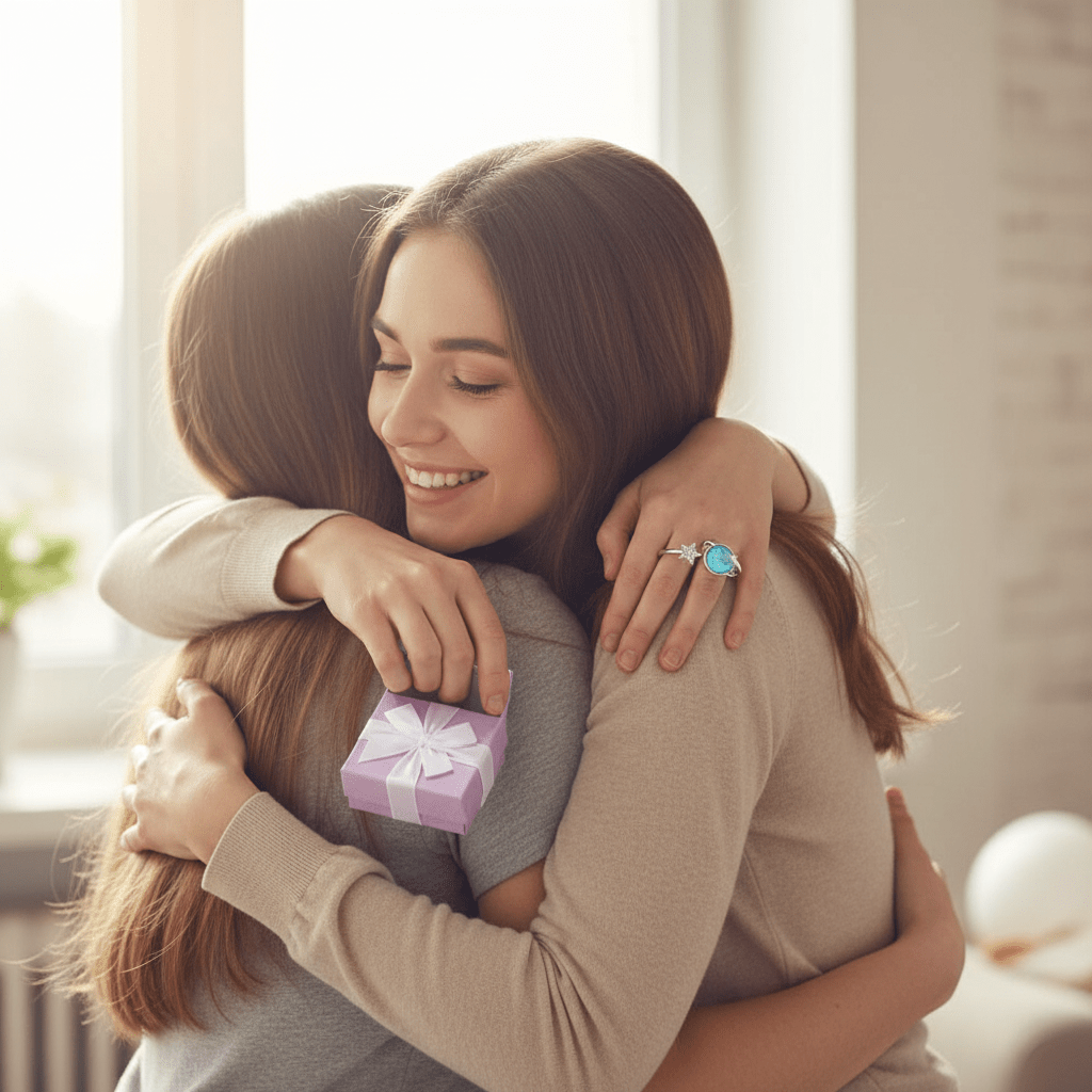 Lunaire™ Star & Moon Ring for Daughter - Hartwella