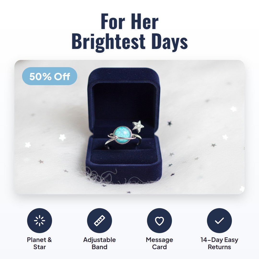 Lunaire™ Star & Moon Ring for Daughter - Hartwella