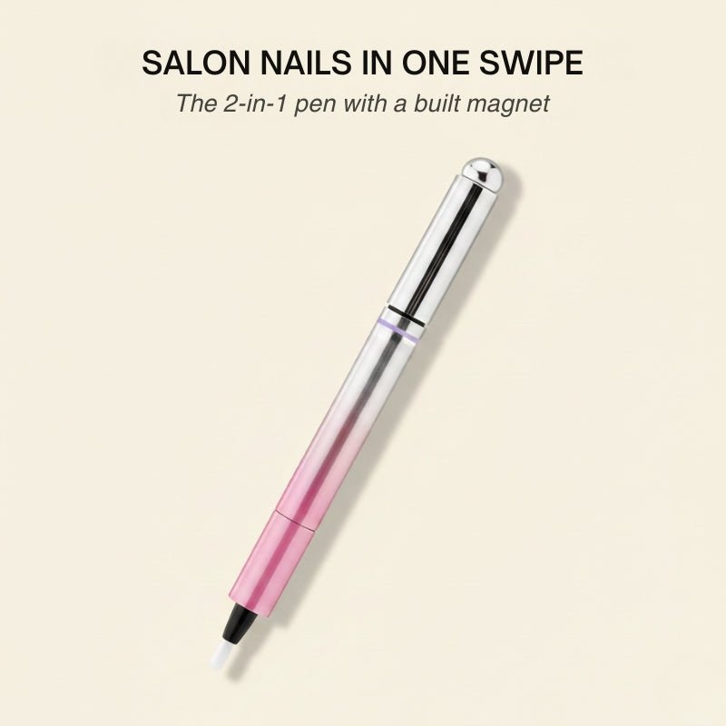 Lunelle Nail Pen | 2 - in - 1 Magnetic with Precision Brush Applicator - Hartwella