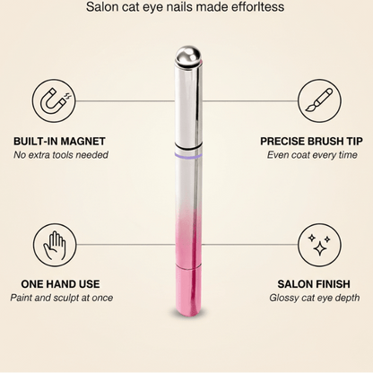 Lunelle Nail Pen | 2 - in - 1 Magnetic with Precision Brush Applicator - Hartwella