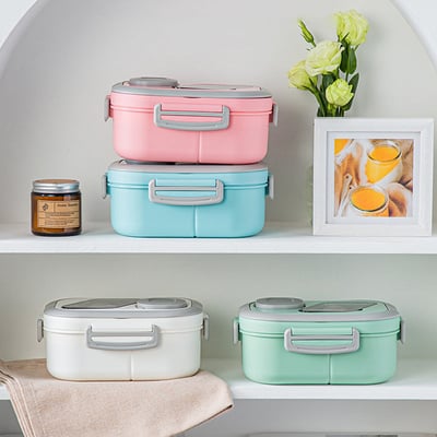 Lunex Bento Lunch Box | Leak-Proof, BPA-Free with Compartments and Carry Handle - Hartwella