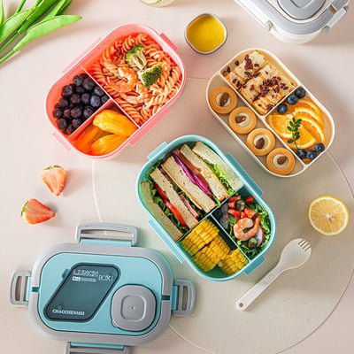 Lunex Bento Lunch Box | Leak-Proof, BPA-Free with Compartments and Carry Handle - Hartwella