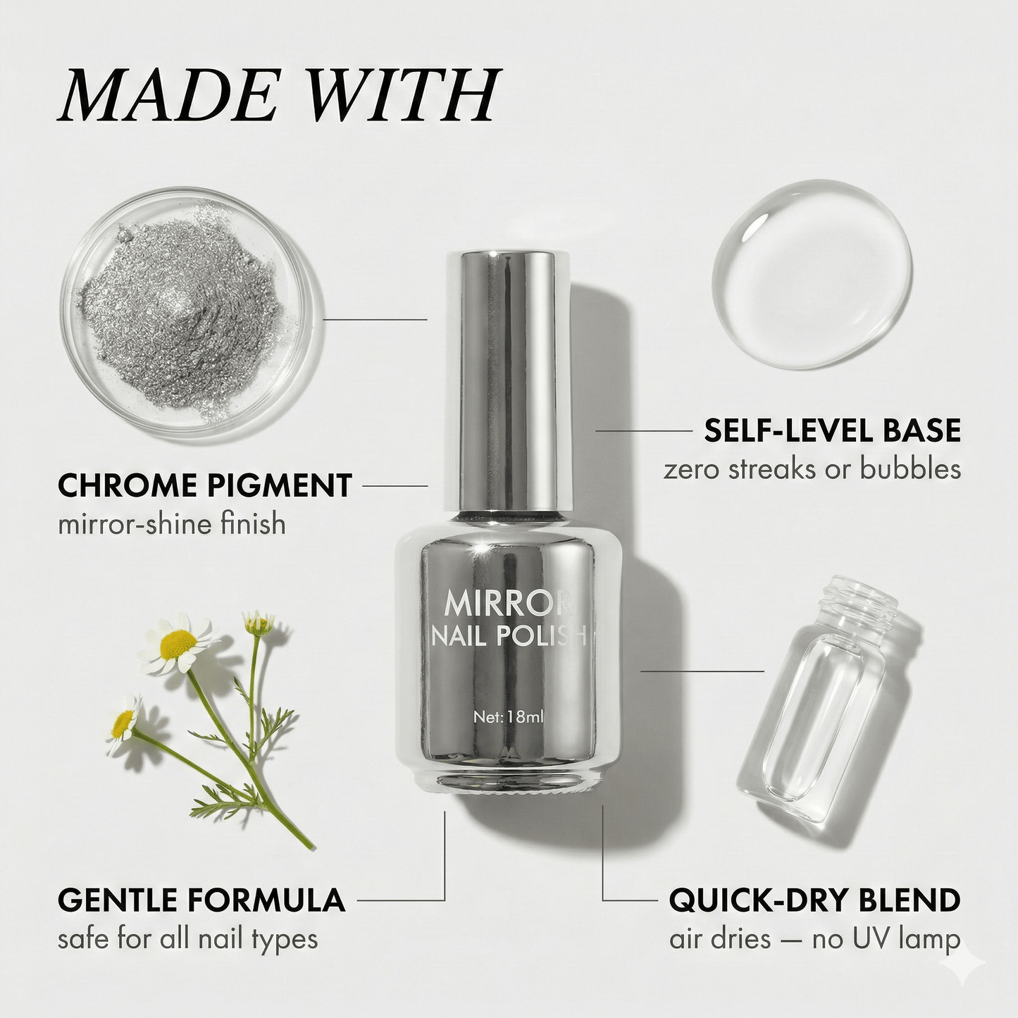 Lusoire Liquid Chrome Nail Polish | High-Gloss, Easy Application - Hartwella