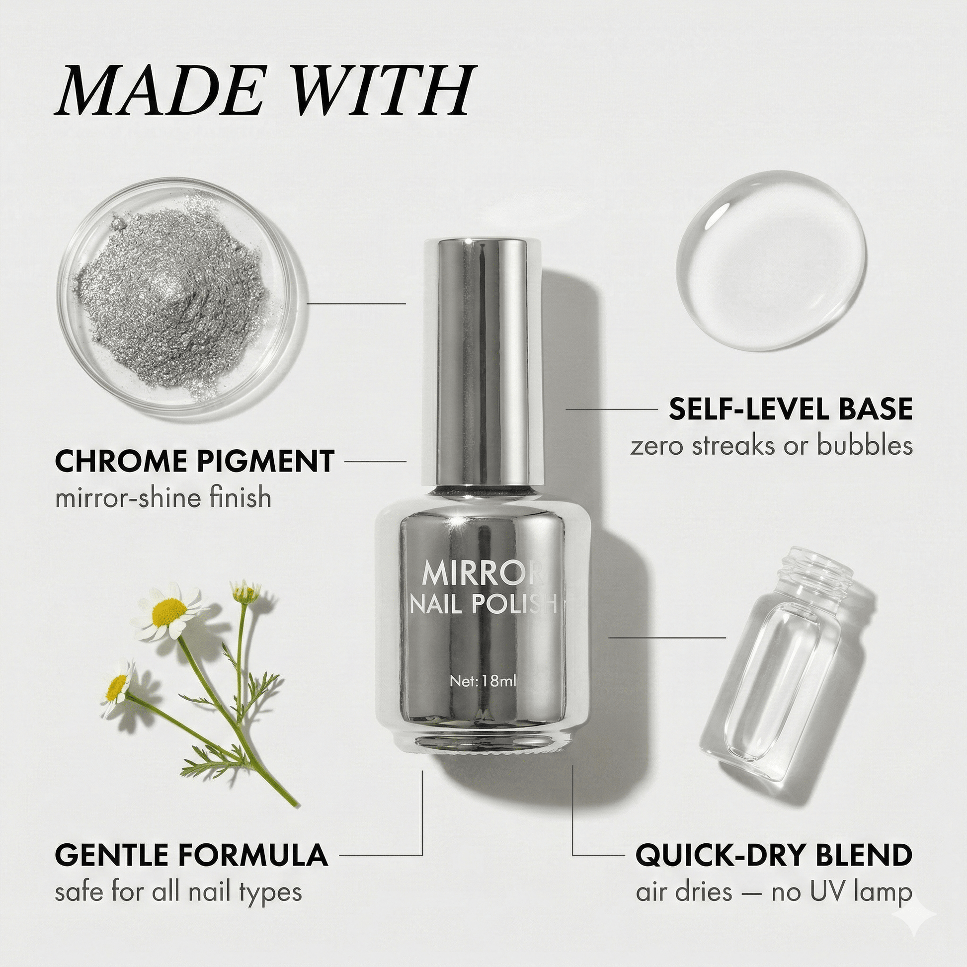Lusoire Liquid Chrome Nail Polish | High-Gloss, Easy Application - Hartwella