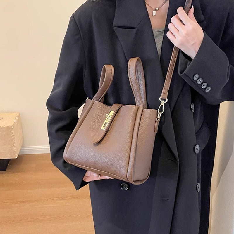 Luxe Bucket Bag | Large Capacity Faux Leather - Hartwella