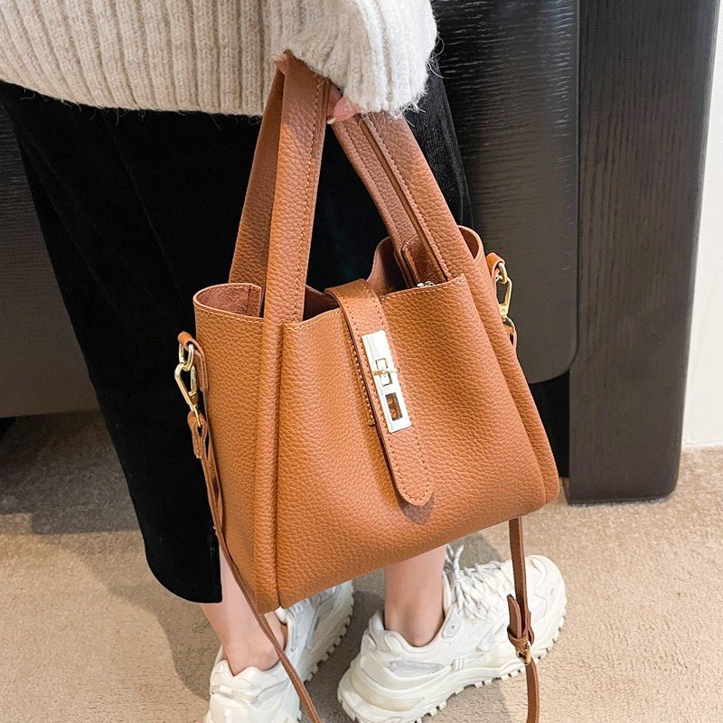 Luxe Bucket Bag | Large Capacity Faux Leather - Hartwella