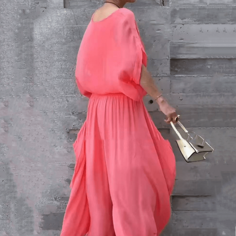 Luxe Chiffon Set | Loose Top & Slit Wide - Leg Pants - Hartwella