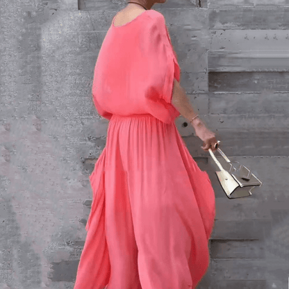 Luxe Chiffon Set | Loose Top & Slit Wide - Leg Pants - Hartwella