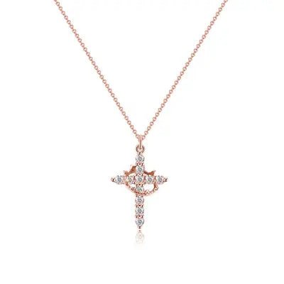 Luxe Crown and Cross Necklace | Symbol of Faith and Strength - Hartwella