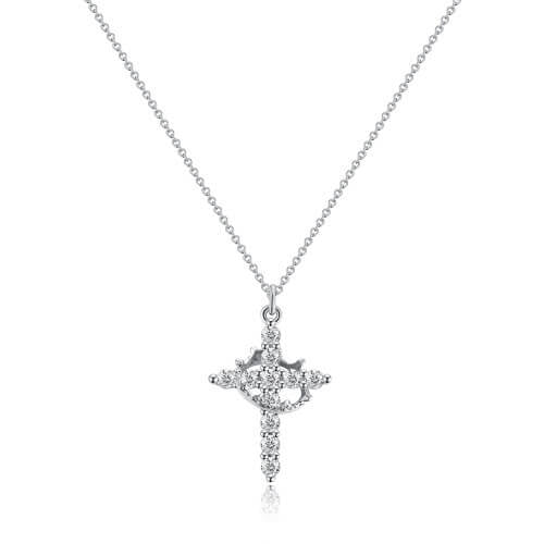 Luxe Crown and Cross Necklace | Symbol of Faith and Strength - Hartwella