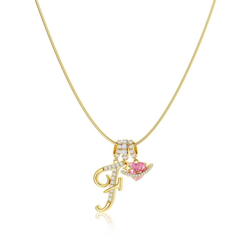 Luxe Initial Pendant Necklace | 3 - Layer Gold Design with Adjustable Length - Hartwella