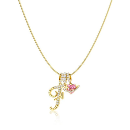 Luxe Initial Pendant Necklace | 3 - Layer Gold Design with Adjustable Length - Hartwella
