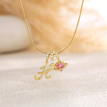 Luxe Initial Pendant Necklace | 3 - Layer Gold Design with Adjustable Length - Hartwella