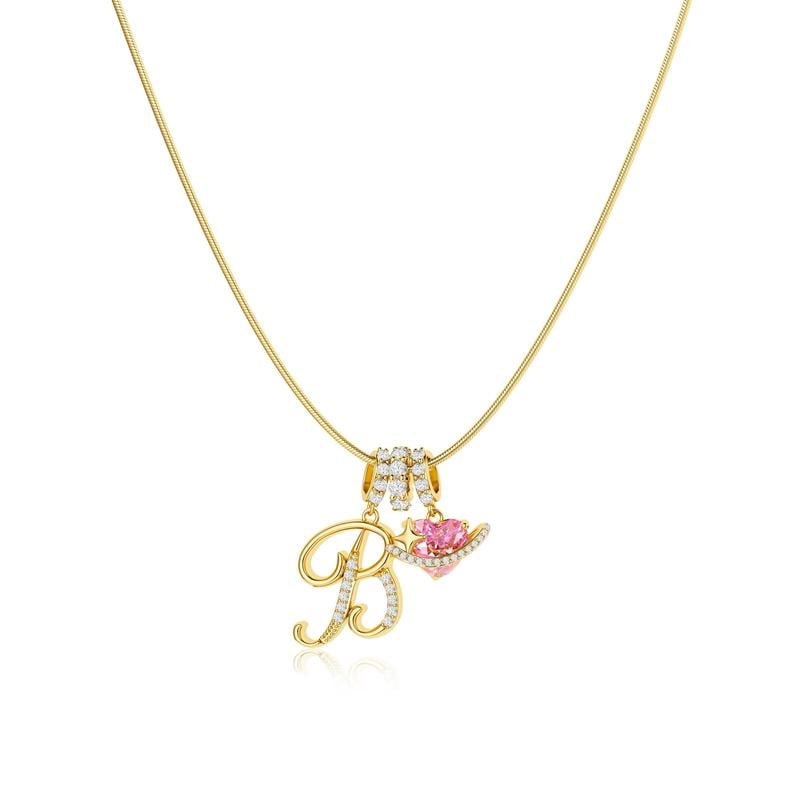 Luxe Initial Pendant Necklace | 3 - Layer Gold Design with Adjustable Length - Hartwella