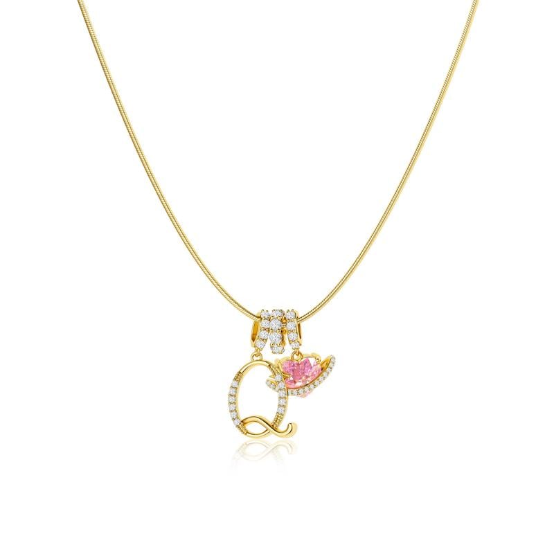 Luxe Initial Pendant Necklace | 3 - Layer Gold Design with Adjustable Length - Hartwella