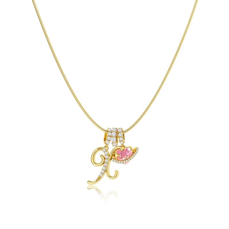 Luxe Initial Pendant Necklace | 3 - Layer Gold Design with Adjustable Length - Hartwella
