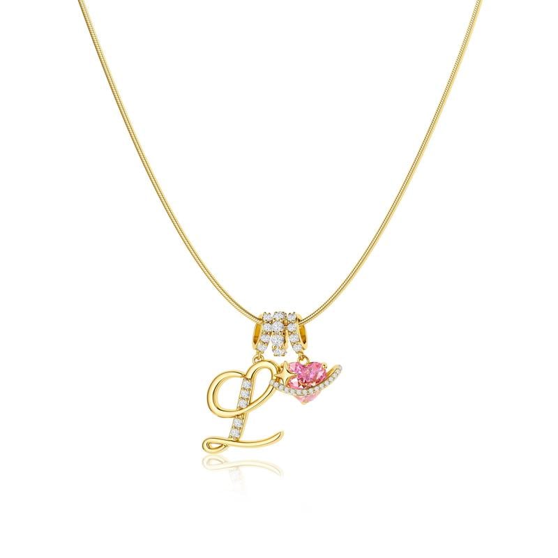Luxe Initial Pendant Necklace | 3 - Layer Gold Design with Adjustable Length - Hartwella