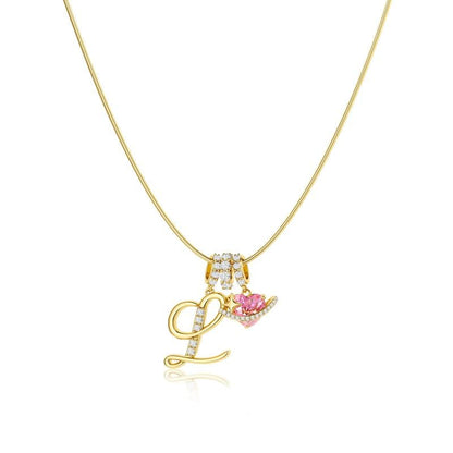 Luxe Initial Pendant Necklace | 3 - Layer Gold Design with Adjustable Length - Hartwella