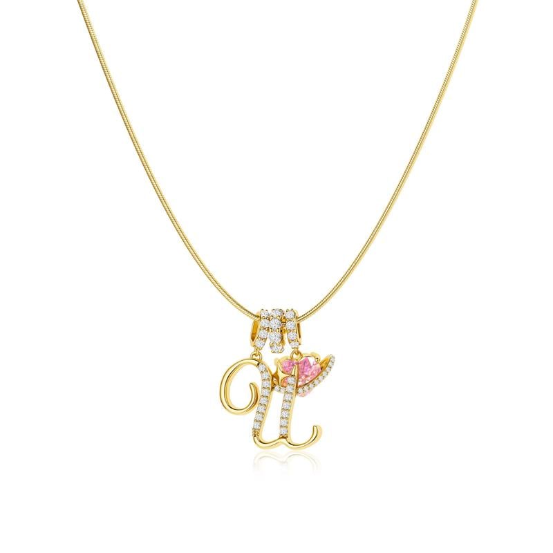 Luxe Initial Pendant Necklace | 3 - Layer Gold Design with Adjustable Length - Hartwella