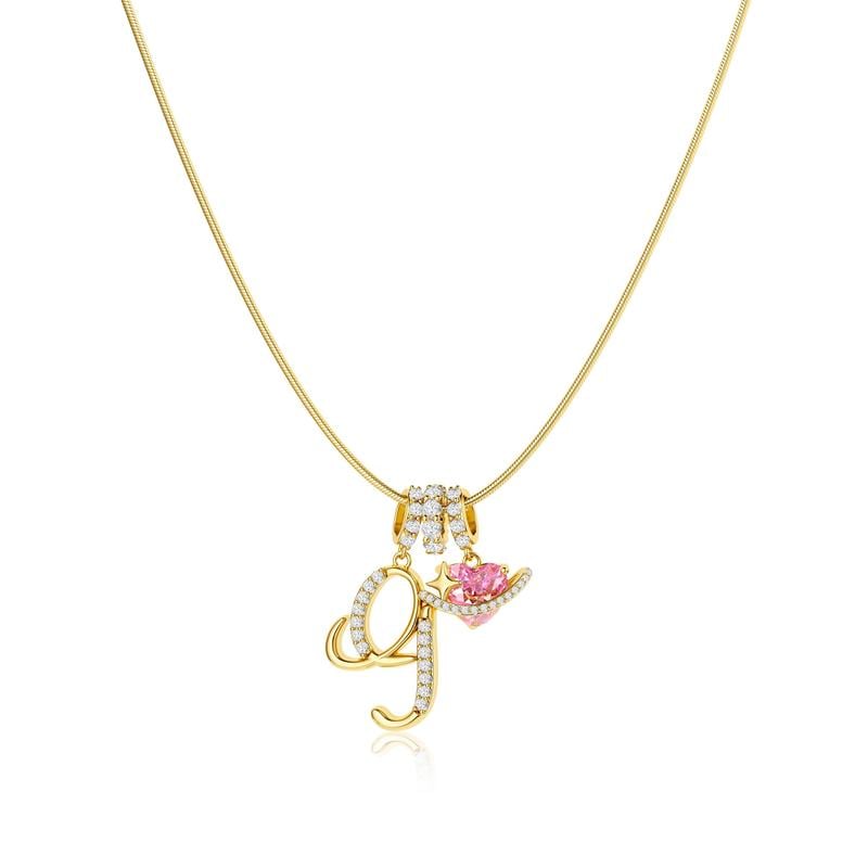 Luxe Initial Pendant Necklace | 3 - Layer Gold Design with Adjustable Length - Hartwella