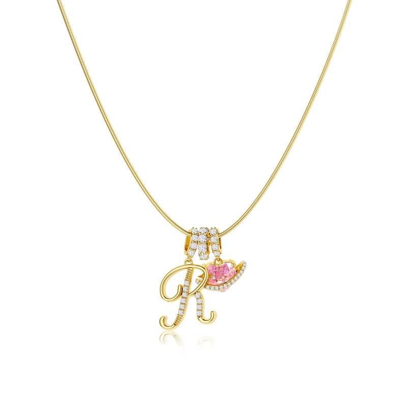 Luxe Initial Pendant Necklace | 3 - Layer Gold Design with Adjustable Length - Hartwella