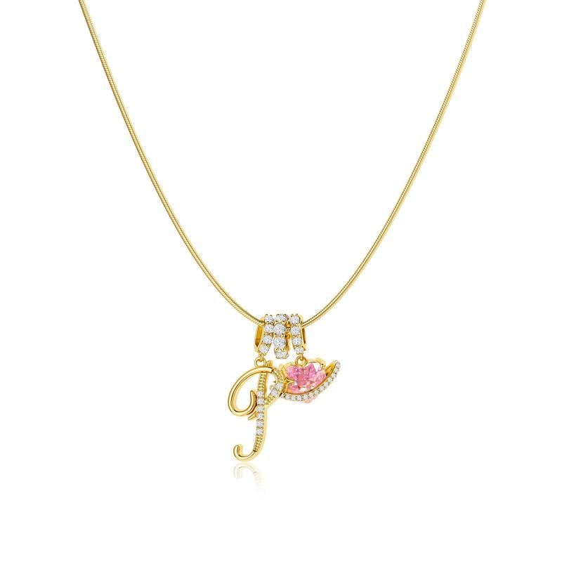 Luxe Initial Pendant Necklace | 3 - Layer Gold Design with Adjustable Length - Hartwella
